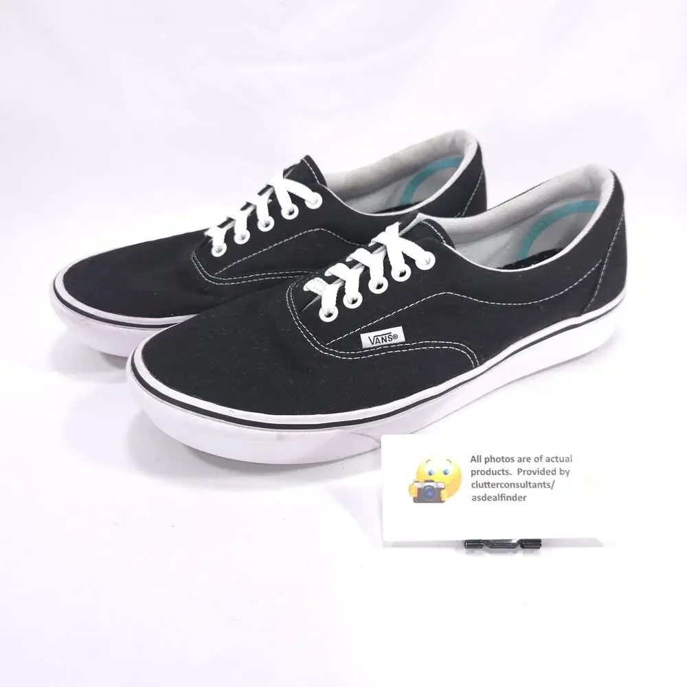 Vans Off the Wall Lace Up Athletic Shoe Womens Size 11 Mens 9.5 721356 Black